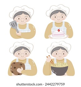 Vector illustration of a girl wearing a hat. Holding candy. Drinking water. Isolated color background.