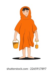 Vector illustration of a girl wearing swimsuit. Suitable for celebrating summer.