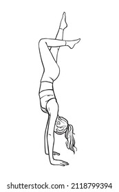 Ilustración vectorial de una chica que hace yoga