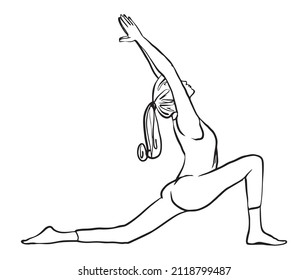 Vector illustration of a girl who does yoga