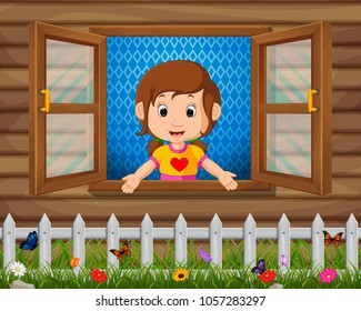 Girl In Window Stock Vectors, Images & Vector Art | Shutterstock