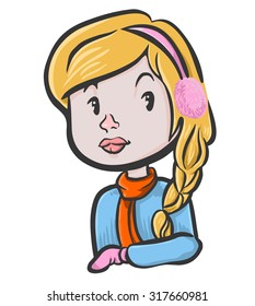 Vector illustration of a girl in winter.