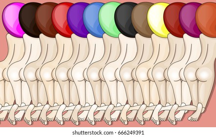Vector illustration of girls.