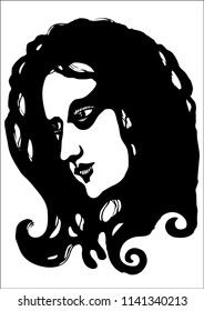 Vector illustration of a girl's face