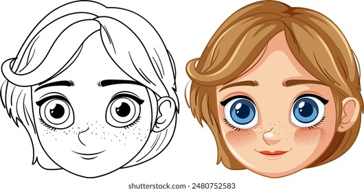 Vector illustration of a girl's face