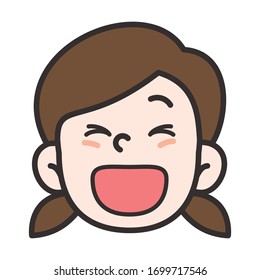vector illustration of girl's facial expression 