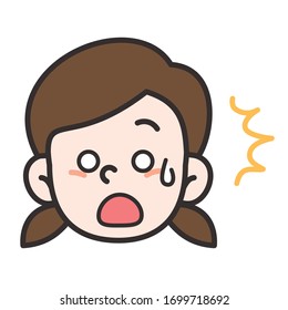 vector illustration of girl's facial expression 
