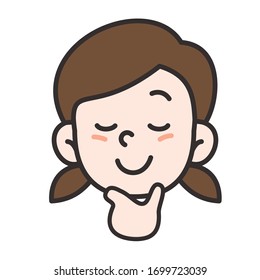 vector illustration of girl's facial expression 