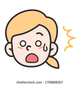 vector illustration of a girl's facial expressions
