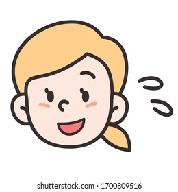 vector illustration of a girl's facial expressions