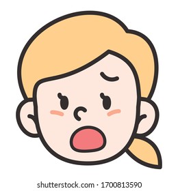 vector illustration of a girl's facial expressions