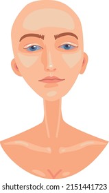Ilustración vectorial cabeza de niña sin cinturón de hombro