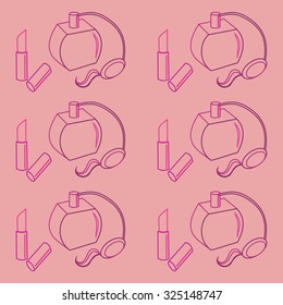 vector illustration of girly cosmetic accessory, pattern vector cosmetic element