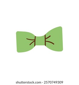 Vector Illustration of girly vintage bow icon . Bow for hair decoration flat. Ribbon isolated on white. Trendy girls accessories. Cute hairstyle elements collection