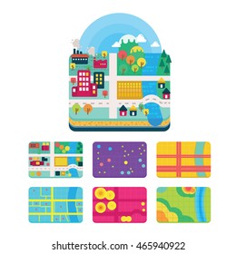 Vector Illustration Of GIS Spatial Data Layers Concept For Info Graphic, Vertical Data Organization, Geographic Information System
