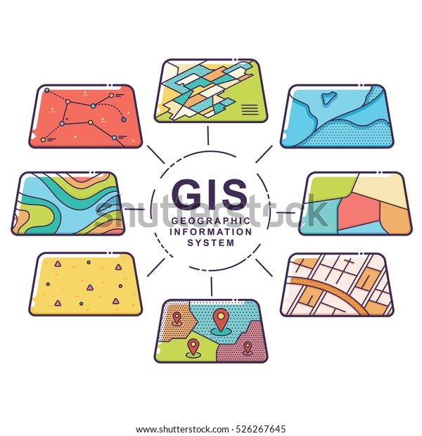 Vector Illustration Gis Spatial Data Layers Stock Vector (Royalty Free ...