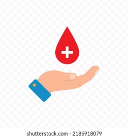 Vector Illustration Of Give Blood. Colored Vector For Website Design .Simple Design On Transparent Background (PNG).