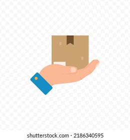 Vector illustration of give box. Colored vector for website design .Simple design on transparent background (PNG).