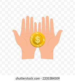 Ilustración vectorial de las monedas de regalo. Vector de color para el diseño de sitios web. Diseño sencillo con fondo transparente (PNG).