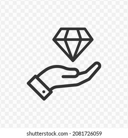 Vector Illustration Of Give Diamond Icon In Dark Color And Transparent Background(png).