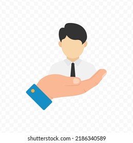 Vector illustration of give employees. Colored vector for website design .Simple design on transparent background (PNG).