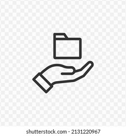 Vector illustration of give folder icon in dark color and transparent background(png).