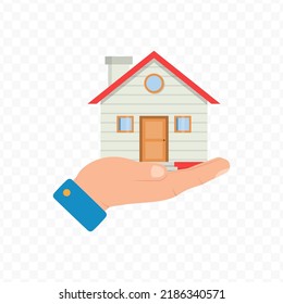 Vector illustration of give house. Colored vector for website design .Simple design on transparent background (PNG).