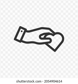 Vector illustration of give love icon in dark color and transparent background(png).