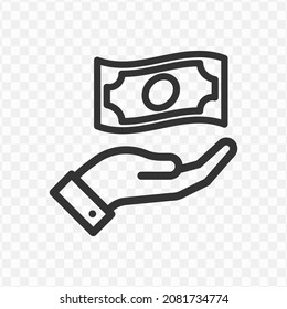 Vector Illustration Of Give Money Icon In Dark Color And Transparent Background(png).