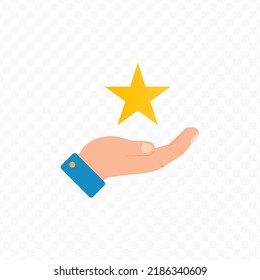 Vector illustration of give star. Colored vector for website design .Simple design on transparent background (PNG).