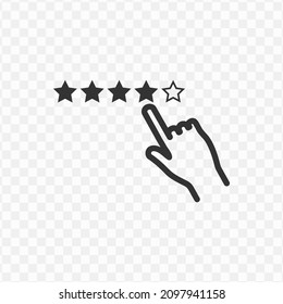 Ilustración vectorial del icono de dar estrella en color oscuro y fondo transparente (png).
