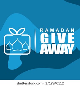 Vector illustration of giveaway sign with two crossing geometric object and mosque dome silhouette good for promotion in digital media during Ramadan