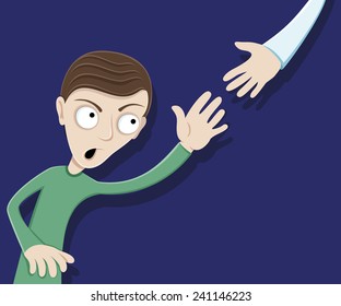 Vector illustration. Giving hand.