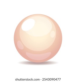 Vector illustration of glamorous pink pearl icon isolated on white background.