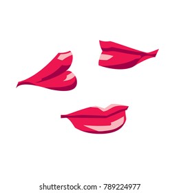 Vector illustration of glamour red lips. Isolated. Universal use.