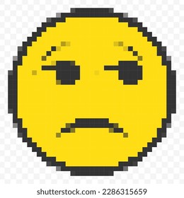 Ilustración vectorial de la vista 
 emoticonos en un estilo de videojuego de 8 bits con arte de píxeles. Diseño sencillo sobre fondo transparente (PNG).