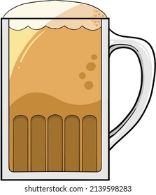 vector illustration of a glass of beer 