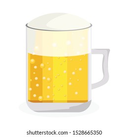 Vector illustration of a glass of beer isolated on white background