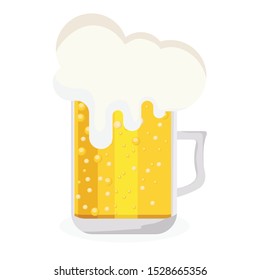 Vector illustration of a glass of beer isolated on white background