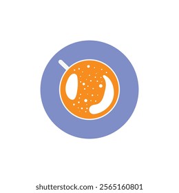 Vector illustration. A glass of beer. Top view. Drink in a glass. View from above.