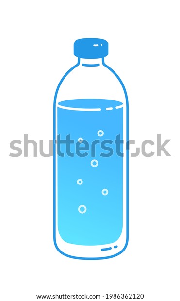 Vector Illustration Glass Bottle Carbonated Water Stock Vector Royalty