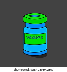 Vector illustration of glass bottle for container vaccine, good for promotional products