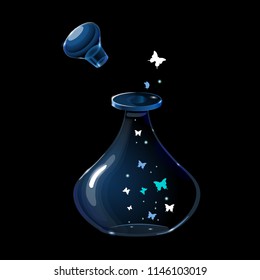 vector illustration of a glass bottle with a lid for potions in indie games