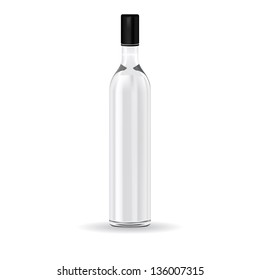 Vector illustration  glass bottle with Russian vodka