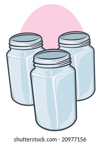 vector illustration of glass canning jars