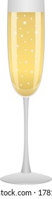 Vector illustration of a glass of champagne.