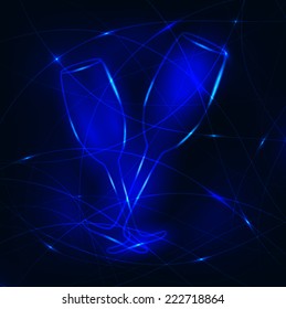 Vector illustration of glass of champagne