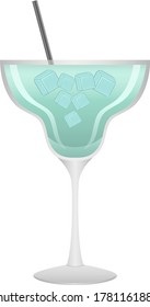Vector illustration of a glass with a cocktail.