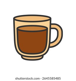 Vector illustration of a glass of coffee