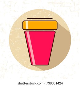 vector illustration of a glass with coffee.
